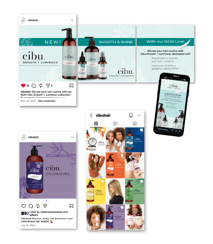 CIBU organic social media system — Instagram posts and digital content
