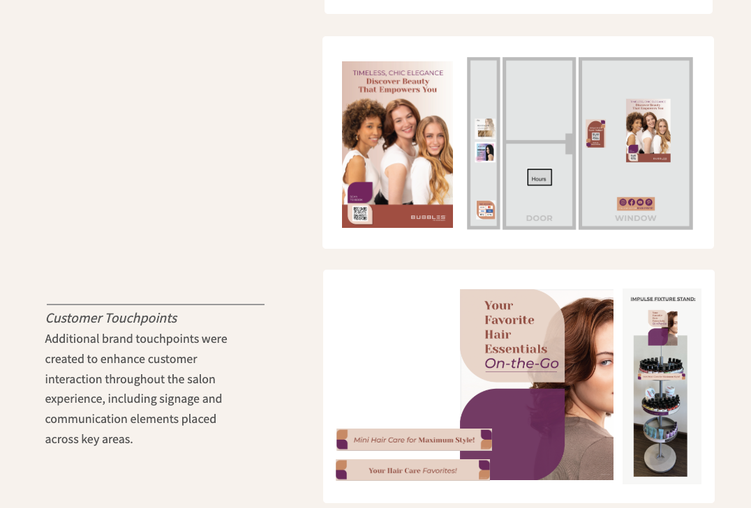 Hair Cuttery service communication — menu boards and promotional displays