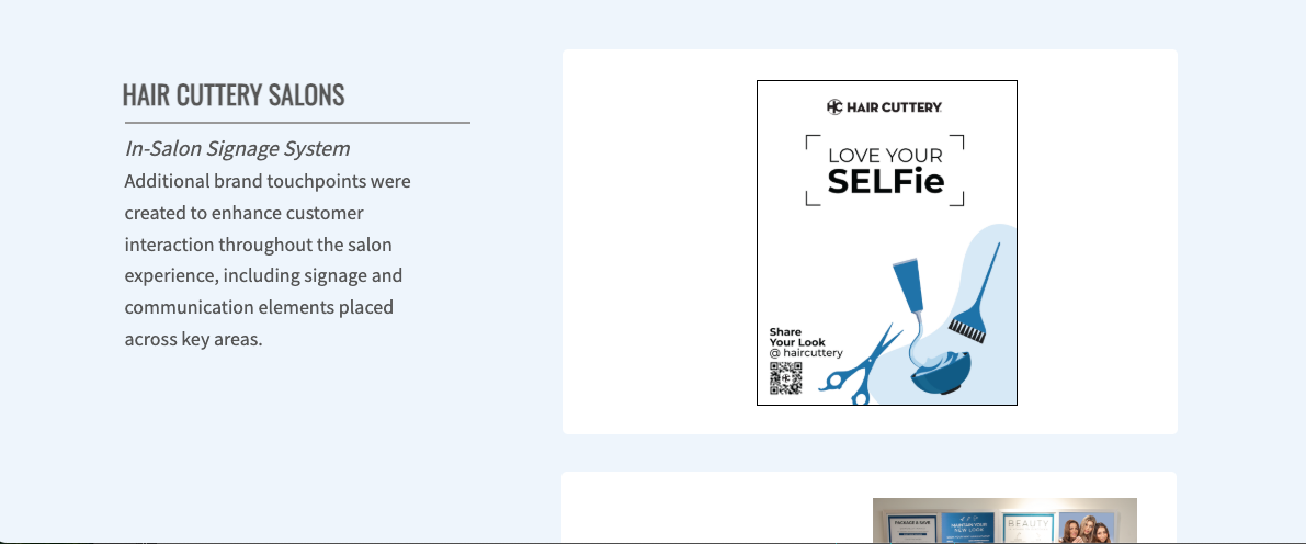 Hair Cuttery retail marketing — in-salon display system